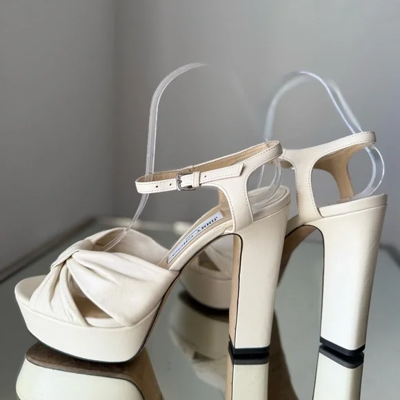 Jimmy Choo Heloise 120MM Leather Platform Sandals $995 39 - Picture 11 of 16